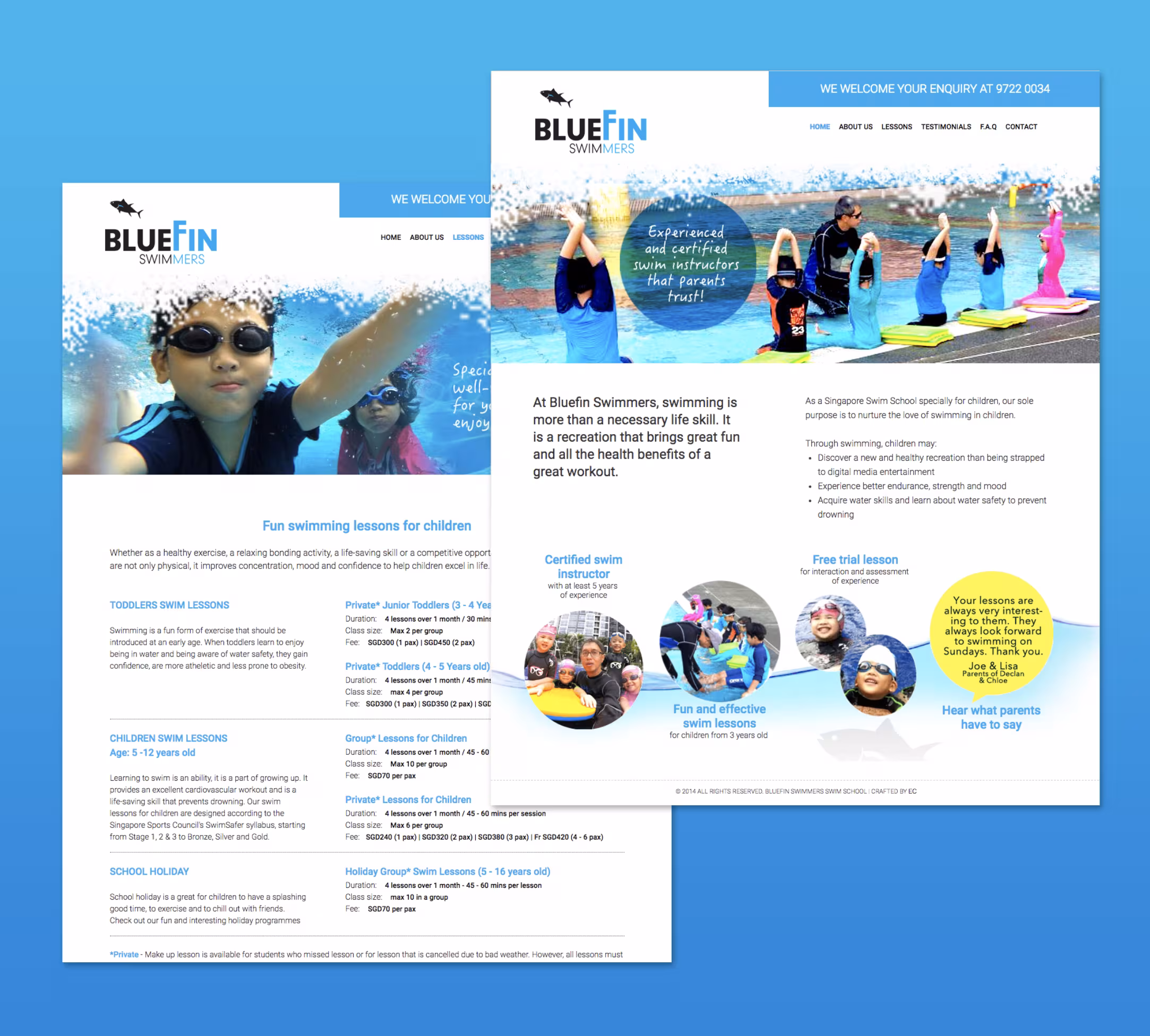 Swim School Logo Design, Ease Communications