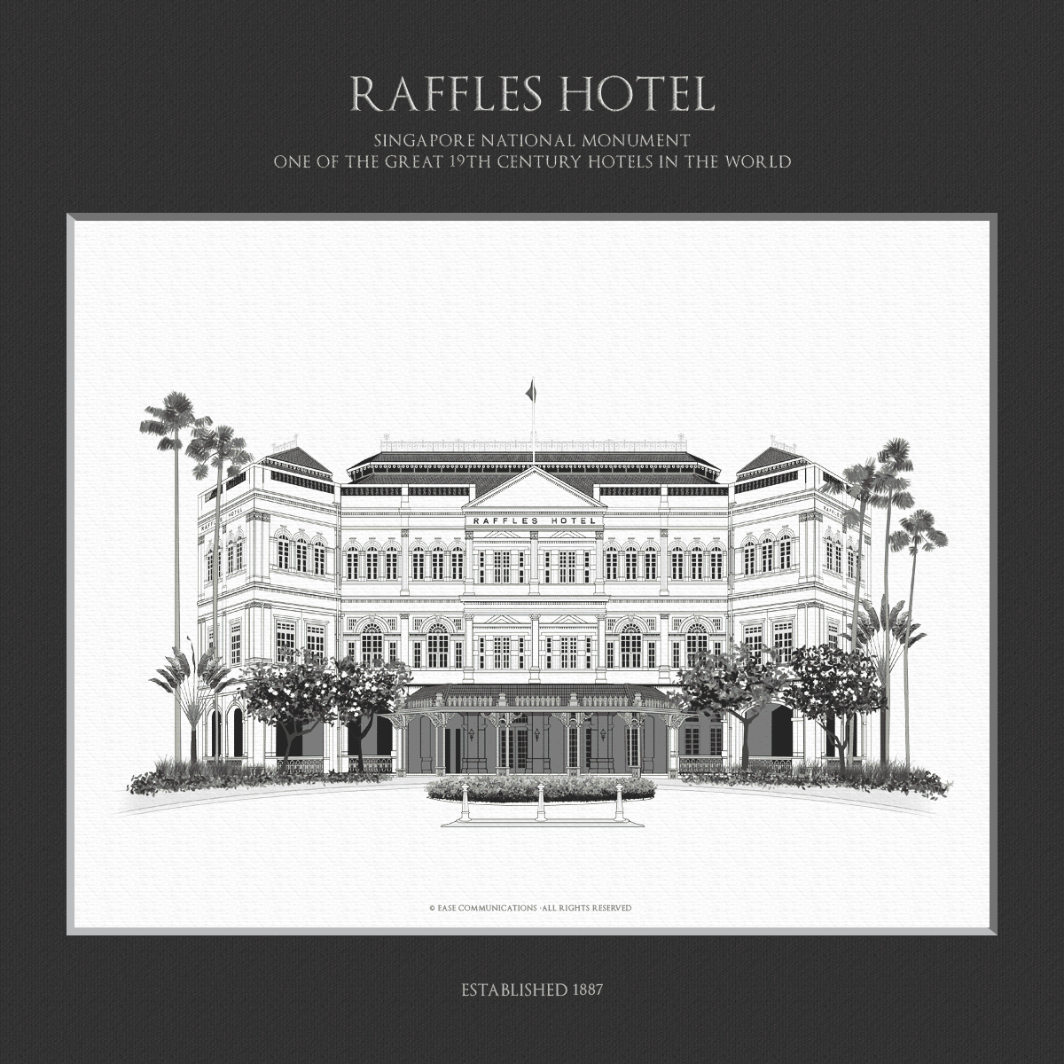 Raffles Hotel Singapore Illustration, Ease Communications